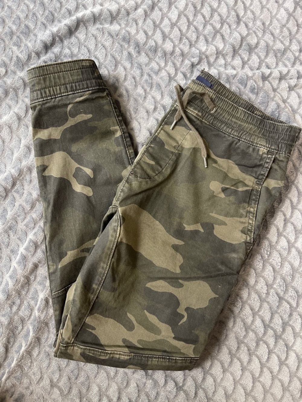Hollister Olive Green Camo Drawstring Joggers